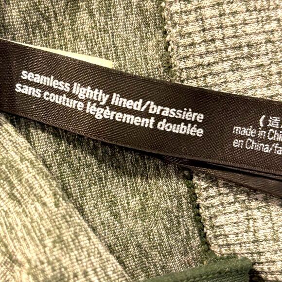 PINK Victoria Secret Heather Gray Green Strappy Sports Bra workout, Size M - Picture 8 of 9